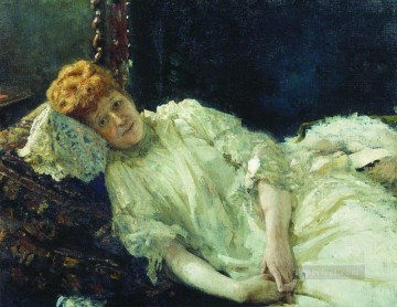  Ilya Oil Painting - portrait of luiza mersi d arzhanto 1890 Ilya Repin